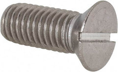 Value Collection - 1/2-13 UNC, 1-1/4" OAL Slotted Drive Machine Screw - Flat Head, Grade 18-8 Stainless Steel, Uncoated, Without Washer - USA Tool & Supply