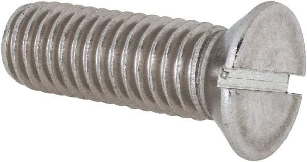 Value Collection - 1/2-13 UNC, 1-1/2" OAL Slotted Drive Machine Screw - Flat Head, Grade 18-8 Stainless Steel, Uncoated, Without Washer - USA Tool & Supply