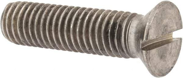 Value Collection - 1/2-13 UNC, 2" OAL Slotted Drive Machine Screw - Flat Head, Grade 18-8 Stainless Steel, Uncoated, Without Washer - USA Tool & Supply