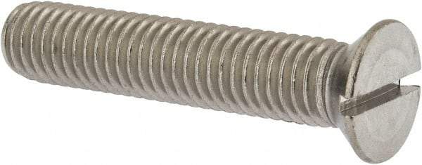 Value Collection - 1/2-13 UNC, 2-1/2" OAL Slotted Drive Machine Screw - Flat Head, Grade 18-8 Stainless Steel, Uncoated, Without Washer - USA Tool & Supply
