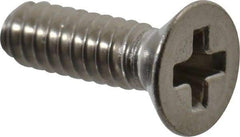 Value Collection - #4-40 UNC, 3/8" OAL Phillips Drive Machine Screw - Flat Head, Grade 18-8 Stainless Steel, Uncoated, Without Washer - USA Tool & Supply