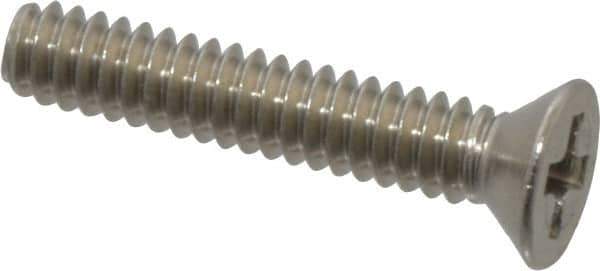 Value Collection - #4-40 UNC, 5/8" OAL Phillips Drive Machine Screw - Flat Head, Grade 18-8 Stainless Steel, Uncoated, Without Washer - USA Tool & Supply
