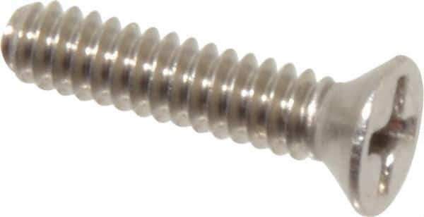 Value Collection - #6-32 UNC, 5/8" OAL Phillips Drive Machine Screw - Flat Head, Grade 18-8 Stainless Steel, Uncoated, Without Washer - USA Tool & Supply