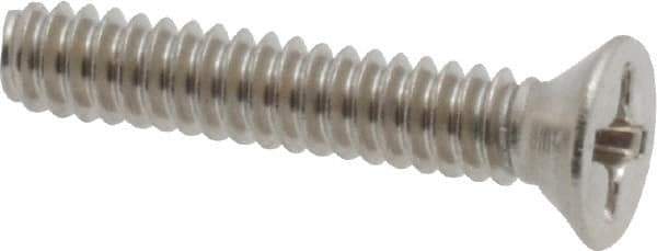 Value Collection - #6-32 UNC, 3/4" OAL Phillips Drive Machine Screw - Flat Head, Grade 18-8 Stainless Steel, Uncoated, Without Washer - USA Tool & Supply