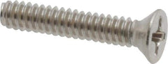 Value Collection - #6-32 UNC, 3/4" OAL Phillips Drive Machine Screw - Flat Head, Grade 18-8 Stainless Steel, Uncoated, Without Washer - USA Tool & Supply