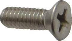 Value Collection - #8-32 UNC, 1/2" OAL Phillips Drive Machine Screw - Flat Head, Grade 18-8 Stainless Steel, Uncoated, Without Washer - USA Tool & Supply