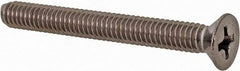 Value Collection - #8-32 UNC, 1-1/2" OAL Phillips Drive Machine Screw - Flat Head, Grade 18-8 Stainless Steel, Uncoated, Without Washer - USA Tool & Supply