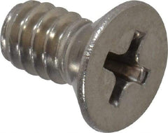 Value Collection - #10-24 UNC, 3/8" OAL Phillips Drive Machine Screw - Flat Head, Grade 18-8 Stainless Steel, Uncoated, Without Washer - USA Tool & Supply