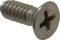 Value Collection - #10-24 UNC, 1/2" OAL Phillips Drive Machine Screw - Flat Head, Grade 18-8 Stainless Steel, Uncoated, Without Washer - USA Tool & Supply