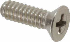 Value Collection - #10-24 UNC, 5/8" OAL Phillips Drive Machine Screw - Flat Head, Grade 18-8 Stainless Steel, Uncoated, Without Washer - USA Tool & Supply