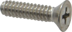 Value Collection - #10-24 UNC, 3/4" OAL Phillips Drive Machine Screw - Flat Head, Grade 18-8 Stainless Steel, Uncoated, Without Washer - USA Tool & Supply