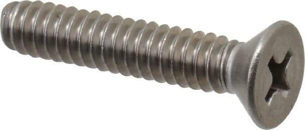 Value Collection - #10-24 UNC, 1" OAL Phillips Drive Machine Screw - Flat Head, Grade 18-8 Stainless Steel, Uncoated, Without Washer - USA Tool & Supply
