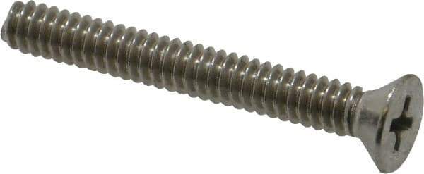 Value Collection - #10-24 UNC, 1-1/2" OAL Phillips Drive Machine Screw - Flat Head, Grade 18-8 Stainless Steel, Uncoated, Without Washer - USA Tool & Supply
