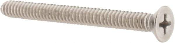 Value Collection - #10-24 UNC, 2" OAL Phillips Drive Machine Screw - Flat Head, Grade 18-8 Stainless Steel, Uncoated, Without Washer - USA Tool & Supply