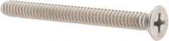 Value Collection - #10-24 UNC, 2" OAL Phillips Drive Machine Screw - Flat Head, Grade 18-8 Stainless Steel, Uncoated, Without Washer - USA Tool & Supply