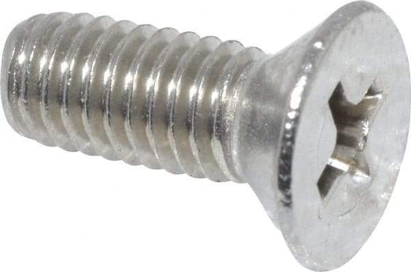 Value Collection - #10-32 UNF, 1/2" OAL Phillips Drive Machine Screw - Flat Head, Grade 18-8 Stainless Steel, Uncoated, Without Washer - USA Tool & Supply