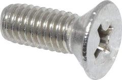 Value Collection - #10-32 UNF, 1/2" OAL Phillips Drive Machine Screw - Flat Head, Grade 18-8 Stainless Steel, Uncoated, Without Washer - USA Tool & Supply