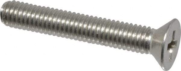 Value Collection - #10-32 UNF, 1-1/4" OAL Phillips Drive Machine Screw - Flat Head, Grade 18-8 Stainless Steel, Uncoated, Without Washer - USA Tool & Supply