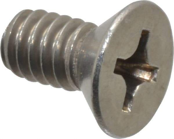 Value Collection - 1/4-20 UNC, 1/2" OAL Phillips Drive Machine Screw - Flat Head, Grade 18-8 Stainless Steel, Uncoated, Without Washer - USA Tool & Supply