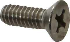 Value Collection - 1/4-20 UNC, 3/4" OAL Phillips Drive Machine Screw - Flat Head, Grade 18-8 Stainless Steel, Uncoated, Without Washer - USA Tool & Supply