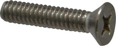 Value Collection - 1/4-20 UNC, 1-1/4" OAL Phillips Drive Machine Screw - Flat Head, Grade 18-8 Stainless Steel, Uncoated, Without Washer - USA Tool & Supply