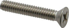 Value Collection - 1/4-20 UNC, 1-1/2" OAL Phillips Drive Machine Screw - Flat Head, Grade 18-8 Stainless Steel, Uncoated, Without Washer - USA Tool & Supply