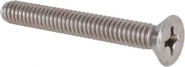 Value Collection - 1/4-20 UNC, 2" OAL Phillips Drive Machine Screw - Flat Head, Grade 18-8 Stainless Steel, Uncoated, Without Washer - USA Tool & Supply