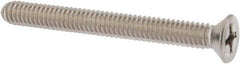 Value Collection - 1/4-20 UNC, 2-1/2" OAL Phillips Drive Machine Screw - Flat Head, Grade 18-8 Stainless Steel, Uncoated, Without Washer - USA Tool & Supply
