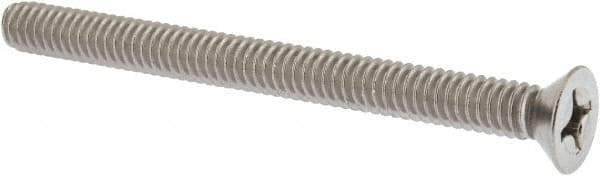 Value Collection - 1/4-20 UNC, 3" OAL Phillips Drive Machine Screw - Flat Head, Grade 18-8 Stainless Steel, Uncoated, Without Washer - USA Tool & Supply