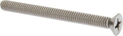 Value Collection - 1/4-20 UNC, 3" OAL Phillips Drive Machine Screw - Flat Head, Grade 18-8 Stainless Steel, Uncoated, Without Washer - USA Tool & Supply