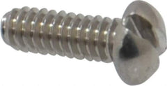Value Collection - #2-56 UNC, 1/4" Length Under Head Slotted Drive Machine Screw - Round Head, Grade 18-8 Stainless Steel, Uncoated, Without Washer - USA Tool & Supply