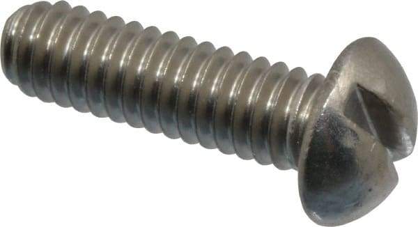 Value Collection - #12-24 UNC, 3/4" Length Under Head Slotted Drive Machine Screw - Round Head, Grade 18-8 Stainless Steel, Uncoated, Without Washer - USA Tool & Supply