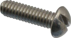 Value Collection - #12-24 UNC, 3/4" Length Under Head Slotted Drive Machine Screw - Round Head, Grade 18-8 Stainless Steel, Uncoated, Without Washer - USA Tool & Supply