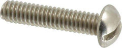 Value Collection - #12-24 UNC, 1" Length Under Head Slotted Drive Machine Screw - Round Head, Grade 18-8 Stainless Steel, Uncoated, Without Washer - USA Tool & Supply