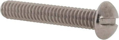 Value Collection - #12-24 UNC, 1-1/4" Length Under Head Slotted Drive Machine Screw - Round Head, Grade 18-8 Stainless Steel, Uncoated, Without Washer - USA Tool & Supply
