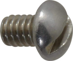 Value Collection - 1/4-20 UNC, 3/8" Length Under Head Slotted Drive Machine Screw - Round Head, Grade 18-8 Stainless Steel, Uncoated, Without Washer - USA Tool & Supply