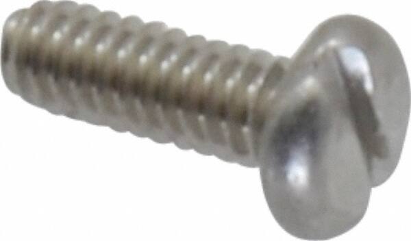 Value Collection - #2-56 UNC, 1/4" Length Under Head Slotted Drive Machine Screw - Pan Head, Grade 18-8 Stainless Steel, Uncoated, Without Washer - USA Tool & Supply