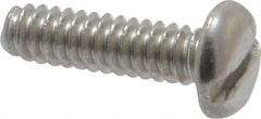 Value Collection - #6-32 UNC, 1/2" Length Under Head Slotted Drive Machine Screw - Pan Head, Grade 18-8 Stainless Steel, Uncoated, Without Washer - USA Tool & Supply