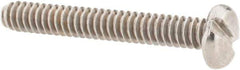 Value Collection - #6-32 UNC, 1" Length Under Head Slotted Drive Machine Screw - Pan Head, Grade 18-8 Stainless Steel, Uncoated, Without Washer - USA Tool & Supply