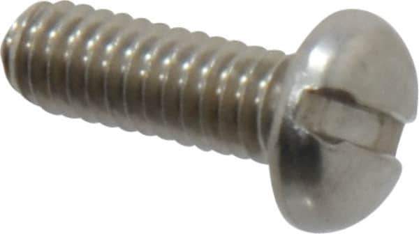 Value Collection - #8-32 UNC, 1/2" Length Under Head Slotted Drive Machine Screw - Pan Head, Grade 18-8 Stainless Steel, Uncoated, Without Washer - USA Tool & Supply