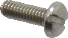 Value Collection - #8-32 UNC, 1/2" Length Under Head Slotted Drive Machine Screw - Pan Head, Grade 18-8 Stainless Steel, Uncoated, Without Washer - USA Tool & Supply