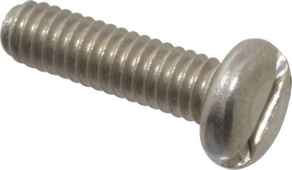 Value Collection - #8-32 UNC, 5/8" Length Under Head Slotted Drive Machine Screw - Pan Head, Grade 18-8 Stainless Steel, Uncoated, Without Washer - USA Tool & Supply