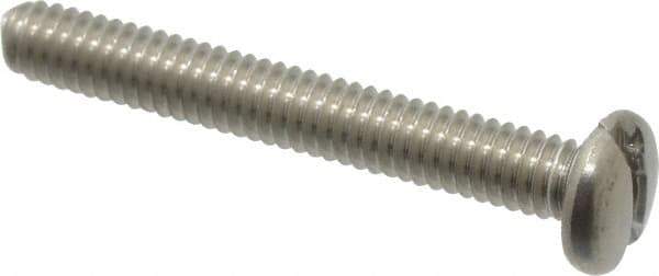 Value Collection - #8-32 UNC, 1-1/4" Length Under Head Slotted Drive Machine Screw - Pan Head, Grade 18-8 Stainless Steel, Uncoated, Without Washer - USA Tool & Supply