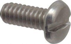 Value Collection - #10-24 UNC, 1/2" Length Under Head Slotted Drive Machine Screw - Pan Head, Grade 18-8 Stainless Steel, Uncoated, Without Washer - USA Tool & Supply