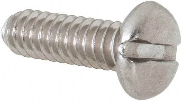 Value Collection - #10-24 UNC, 5/8" Length Under Head Slotted Drive Machine Screw - Pan Head, Grade 18-8 Stainless Steel, Uncoated, Without Washer - USA Tool & Supply