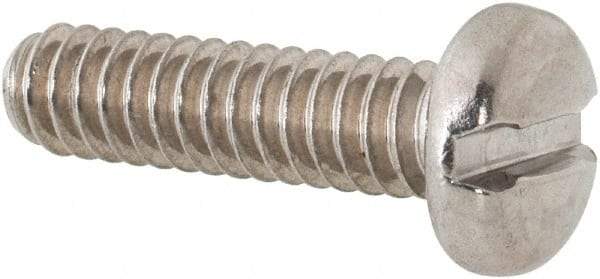 Value Collection - #10-24 UNC, 3/4" Length Under Head Slotted Drive Machine Screw - Pan Head, Grade 18-8 Stainless Steel, Uncoated, Without Washer - USA Tool & Supply
