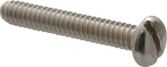 Value Collection - #10-24 UNC, 1-1/4" Length Under Head Slotted Drive Machine Screw - Pan Head, Grade 18-8 Stainless Steel, Uncoated, Without Washer - USA Tool & Supply