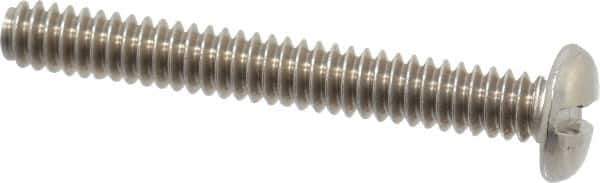 Value Collection - #10-24 UNC, 1-1/2" Length Under Head Slotted Drive Machine Screw - Pan Head, Grade 18-8 Stainless Steel, Uncoated, Without Washer - USA Tool & Supply