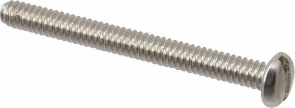 Value Collection - #10-24 UNC, 2" Length Under Head Slotted Drive Machine Screw - Pan Head, Grade 18-8 Stainless Steel, Uncoated, Without Washer - USA Tool & Supply