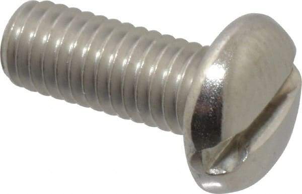 Value Collection - #10-32 UNF, 1/2" Length Under Head Slotted Drive Machine Screw - Pan Head, Grade 18-8 Stainless Steel, Uncoated, Without Washer - USA Tool & Supply
